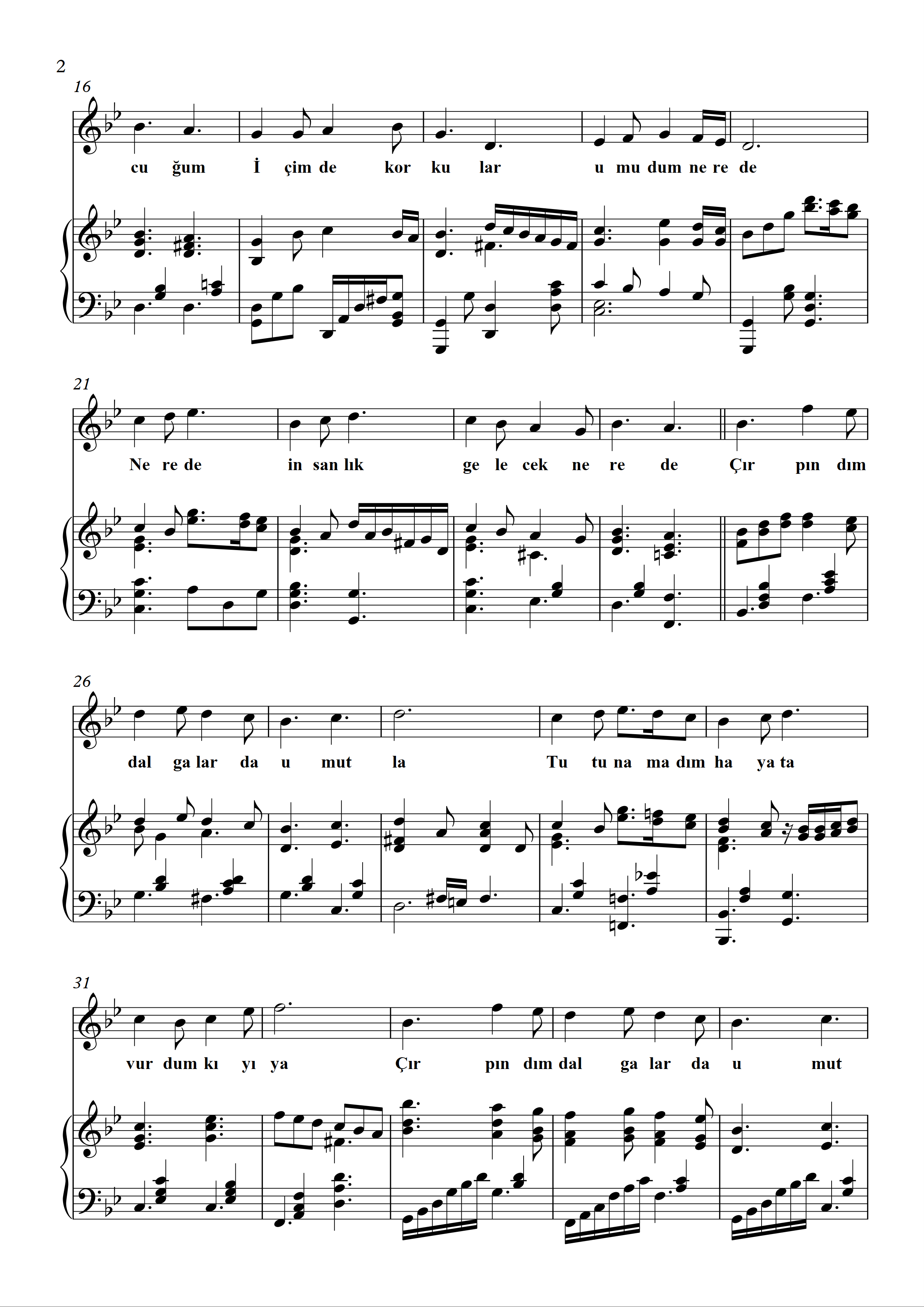 Aylanın Çığlıgı Piyano Notaları Sayfa 2 Söz Ve Beste Güneş Yakartepe