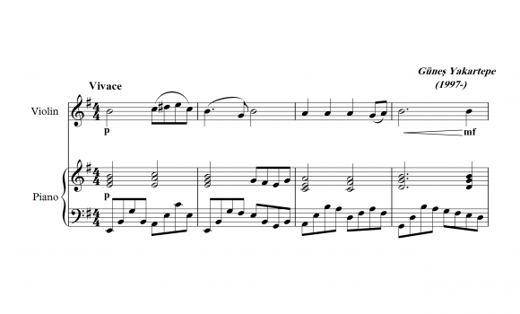 Nocturne Piyano Keman Notaları Sayfa 1 Beste Güneş Yakartepe Manşet